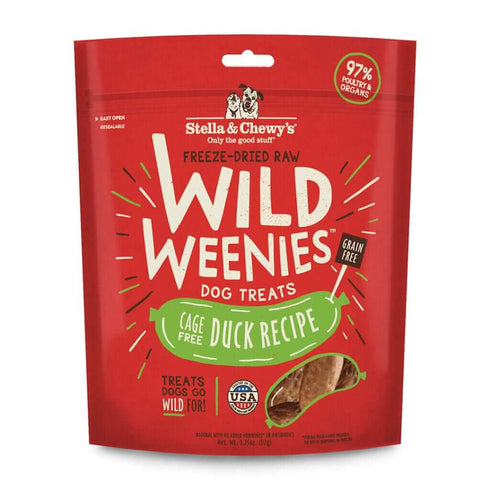 Stella and Chewys Cage-Free Duck Wild Weenies Dog Treats 3.25oz - Poudre Pet and Feed Supply